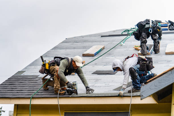 Professional Roofing technician working in Donahue, IA